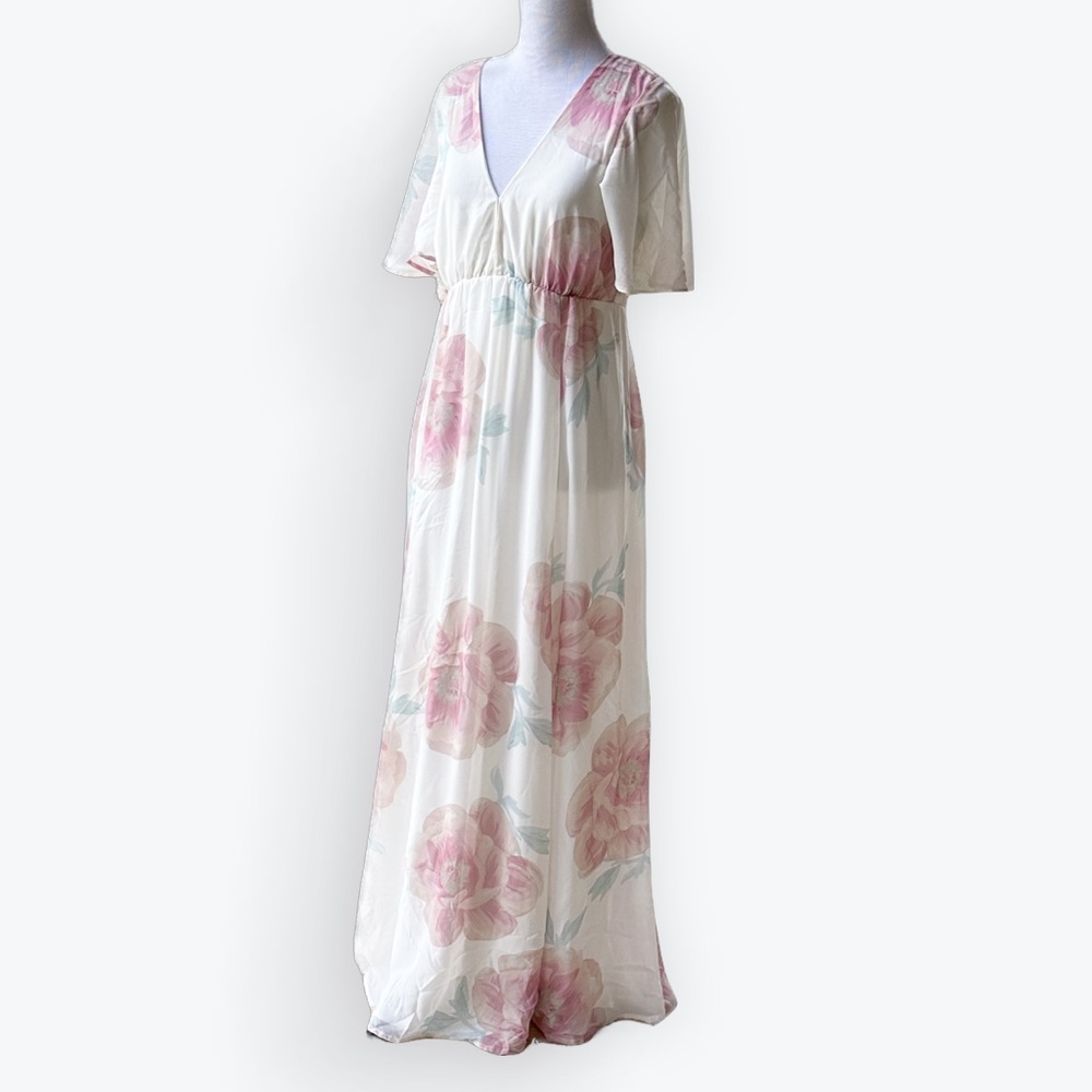 Show Me Your Mumu Fairy Faye Flutter Maxi Dress Backless Wedding Bells Floral ~M